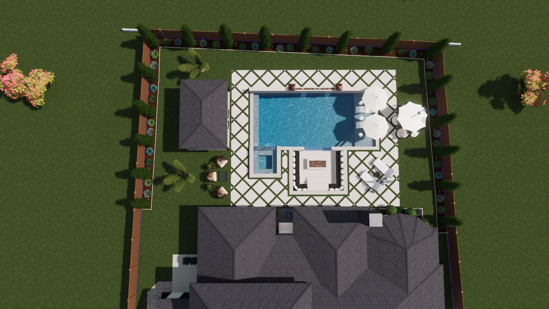 Luxury Pool at Dusk